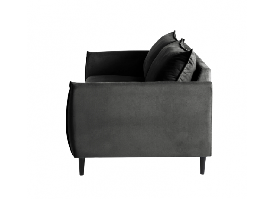 Czarna sofa trzyosobowa Verto – elegancka i wygodna, welurowa tapicerka 6