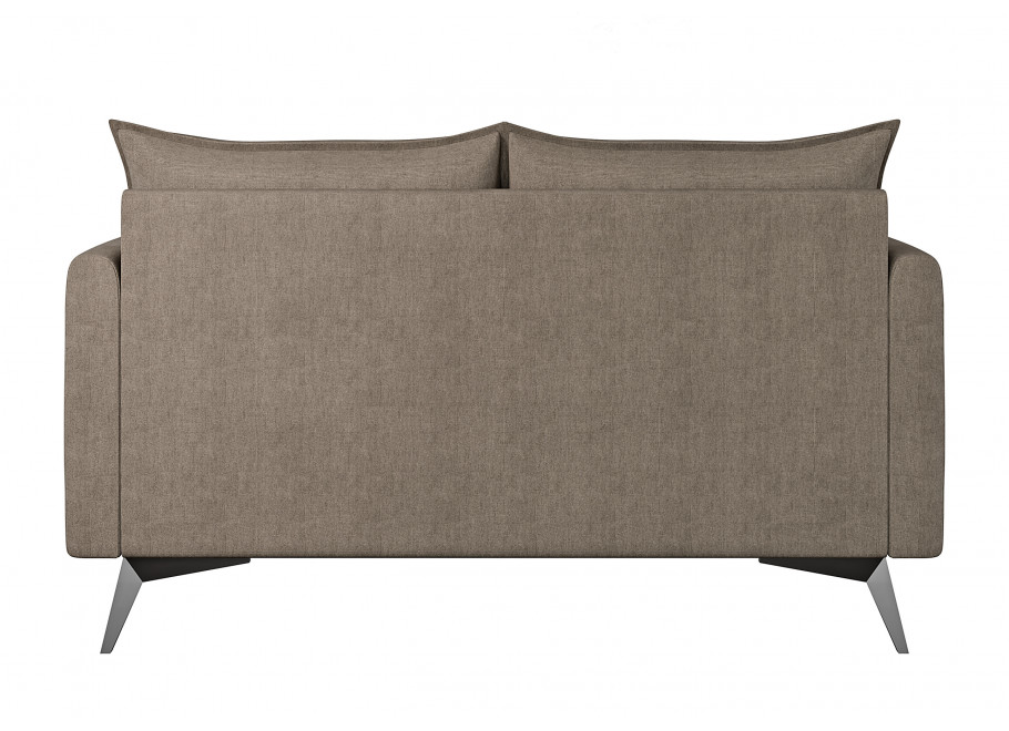 Sofa dwuosobowa szarobeżowa Verto High – welurowa tkanina, metalowe nogi 5