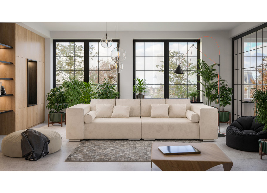 Sofa Lori 3-osobowa – beżowa z poduszkami do każdego wnętrza 3