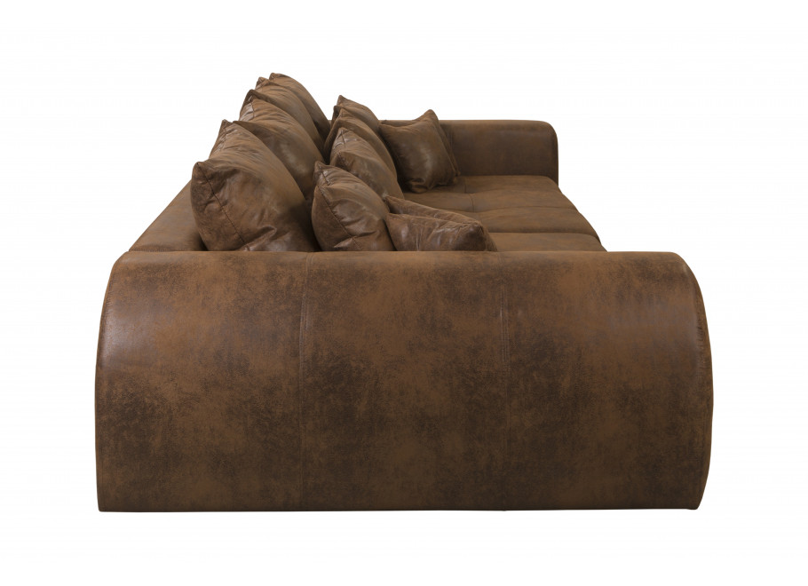 Sofa Noemi czteroosobowa – brązowa ekoskóra, wygodna, z poduszkami, do salonu 6