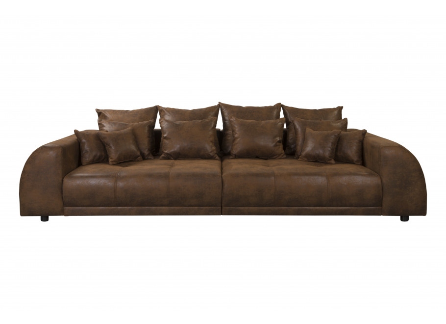 Sofa Noemi czteroosobowa – brązowa ekoskóra, wygodna, z poduszkami, do salonu 4