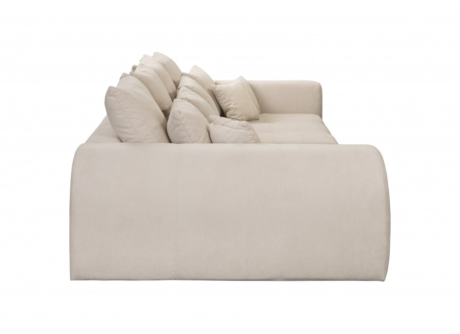 Czteroosobowa sofa Noemi w beżowym welurze – stylowa i komfortowa opcja do salonu 8