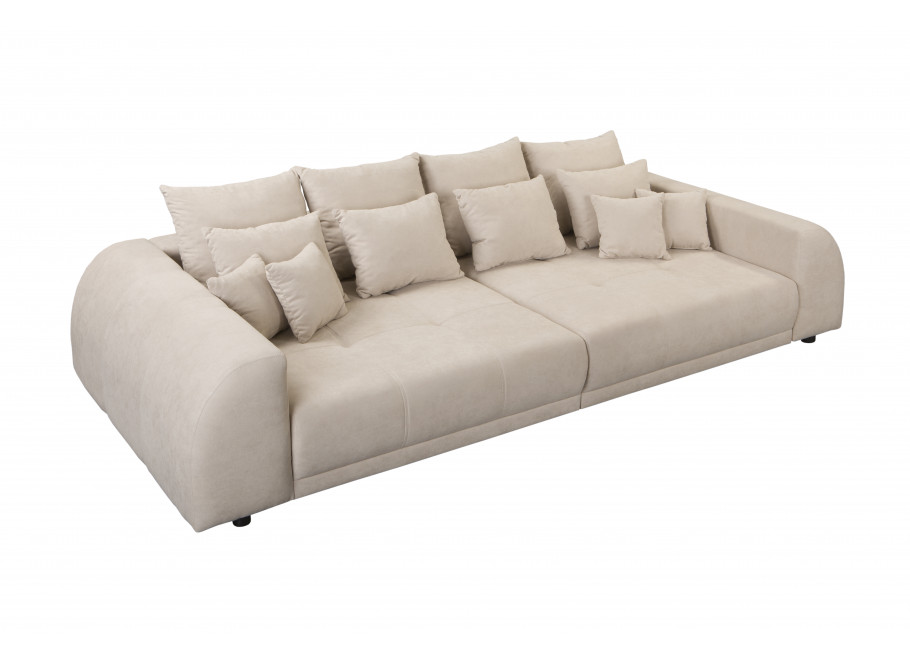 Czteroosobowa sofa Noemi w beżowym welurze – stylowa i komfortowa opcja do salonu