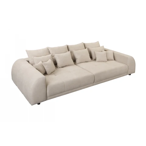 Czteroosobowa sofa Noemi w beżowym welurze – stylowa i komfortowa opcja do salonu