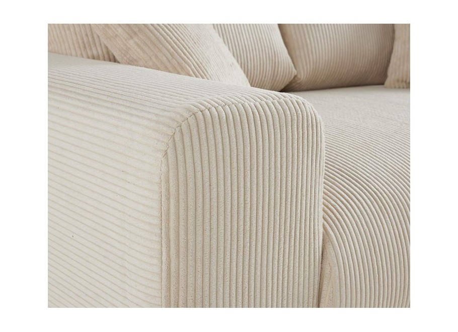 Nowoczesna sofa Candi – beżowy sztruks, z poduszkami, idealna do mniejszych przestrzeni 6