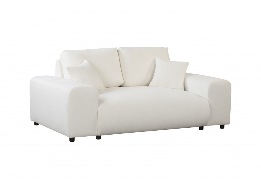 Sofa dwuosobowa Candi śmietankowa – nowoczesna, wygodna, z poduszkami, do salonu 4