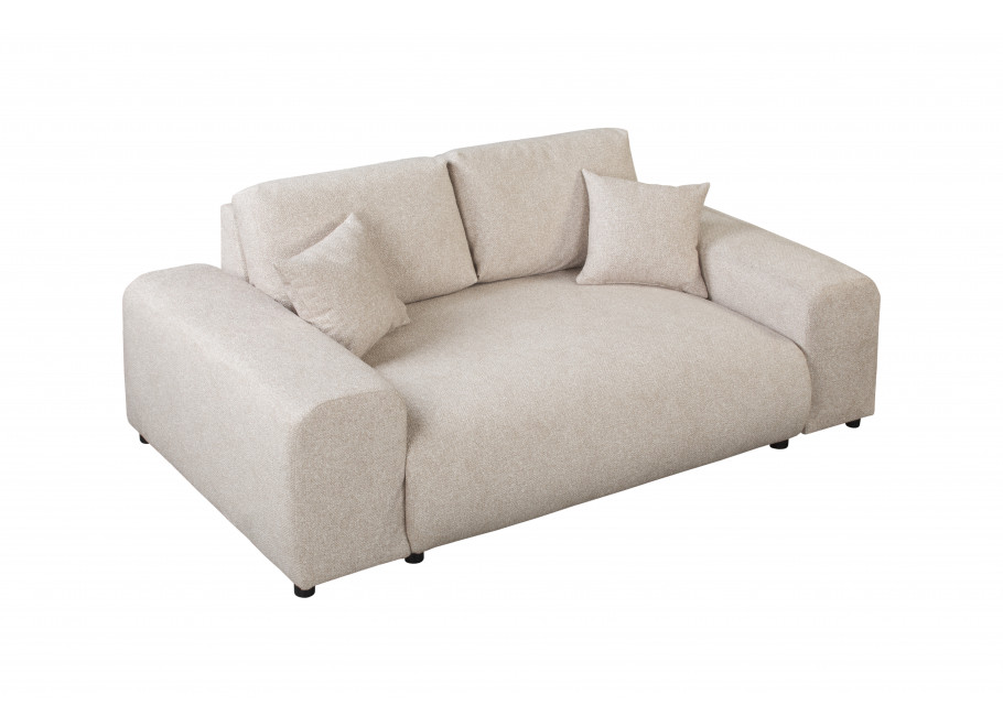 Sofa dwuosobowa Candi beżowa – wygodna, z poduszkami, nowoczesna propozycja do salonu 5