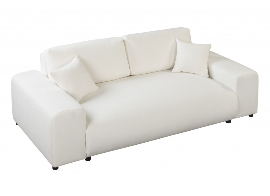 Sofa trzyosobowa Candi śmietankowa – nowoczesna, wygodna, z poduszkami, idealna do salonu 4