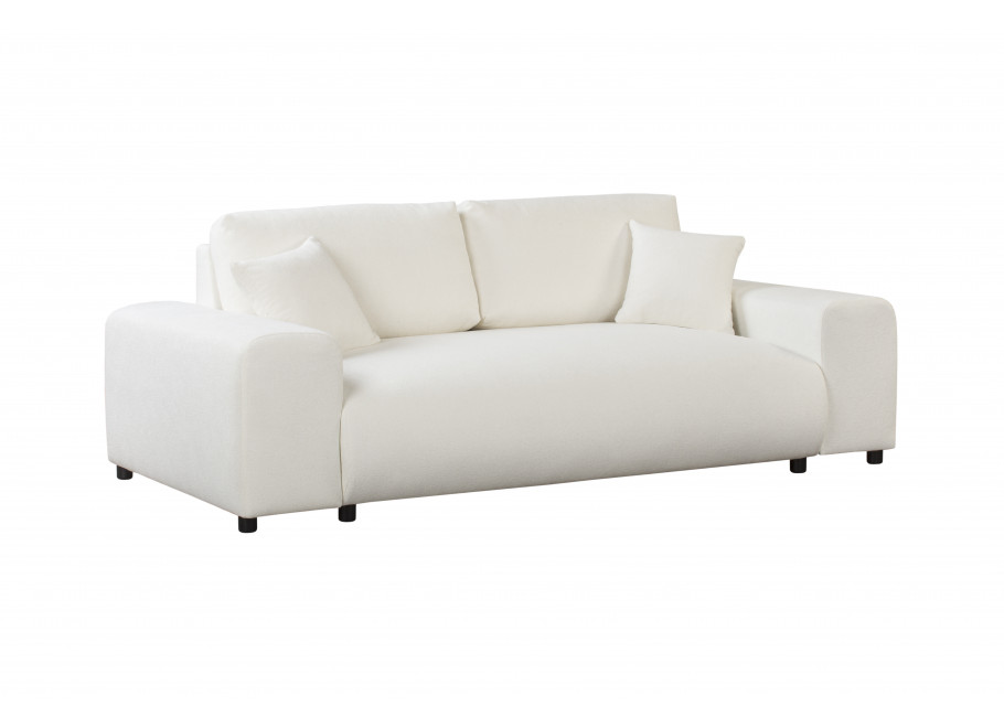 Sofa trzyosobowa Candi śmietankowa – nowoczesna, wygodna, z poduszkami, idealna do salonu 2