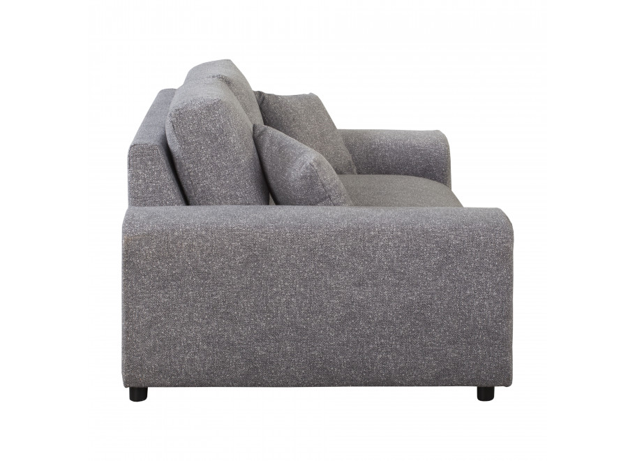 Sofa Candi szara – nowoczesna forma, trzyosobowa, z poduszkami, do mniejszych przestrzeni 6