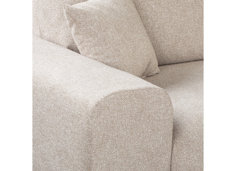 Beżowa sofa Candi – trzyosobowa, nowoczesna, z poduszkami, idealna do przytulnego salonu 6