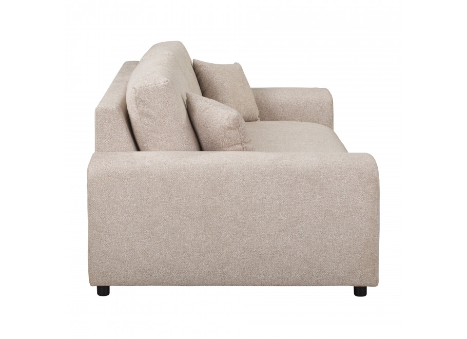 Beżowa sofa Candi – trzyosobowa, nowoczesna, z poduszkami, idealna do przytulnego salonu 8