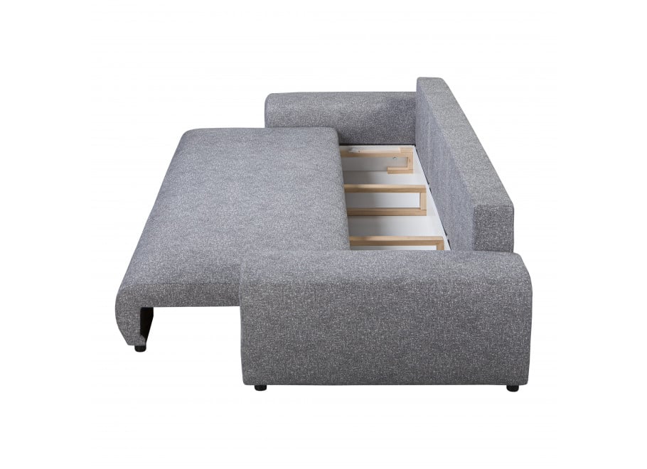 Sofa Candi 4-osobowa – szara tapicerka, nowoczesny styl, funkcja spania i pojemnik na pościel 5