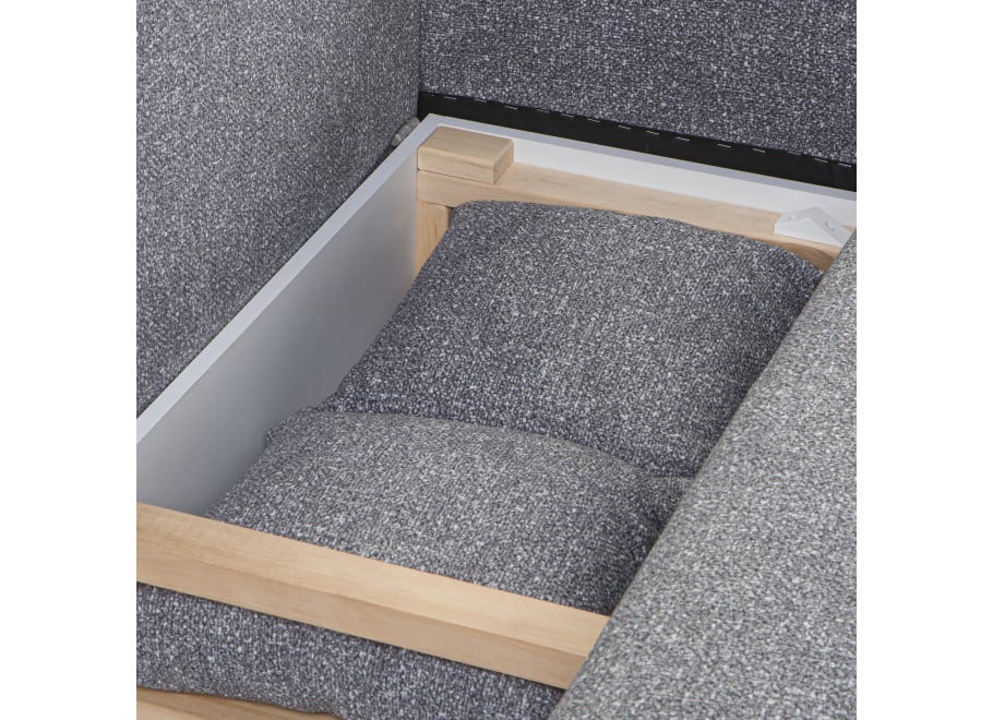 Sofa Candi 4-osobowa – szara tapicerka, nowoczesny styl, funkcja spania i pojemnik na pościel 6