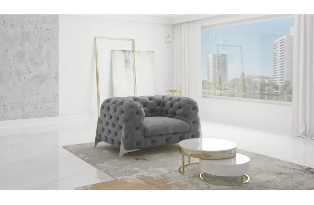 Zestaw mebli pikowanych Chesterfield luksusowy 3+2+1 KALIFORNIA - designerskie