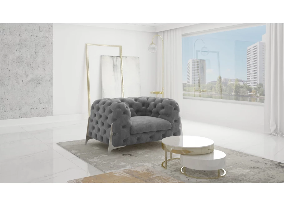 Zestaw mebli pikowanych Chesterfield luksusowy 3+2+1 KALIFORNIA
