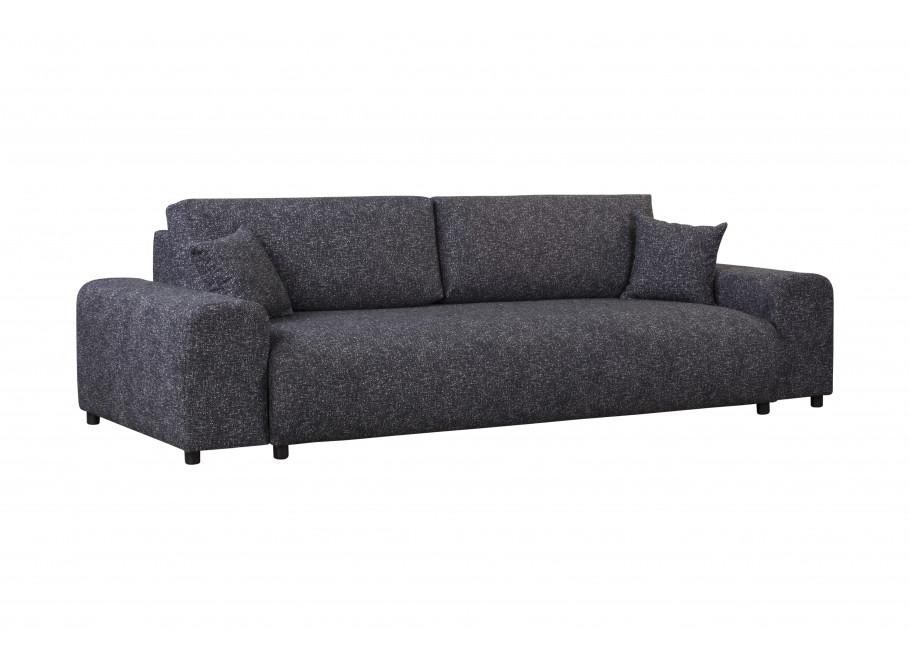 Wygodna sofa czteroosobowa Candi grafitowa z funkcją spania i pojemnikiem 5