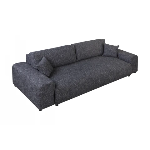 Wygodna sofa czteroosobowa Candi grafitowa z funkcją spania i pojemnikiem