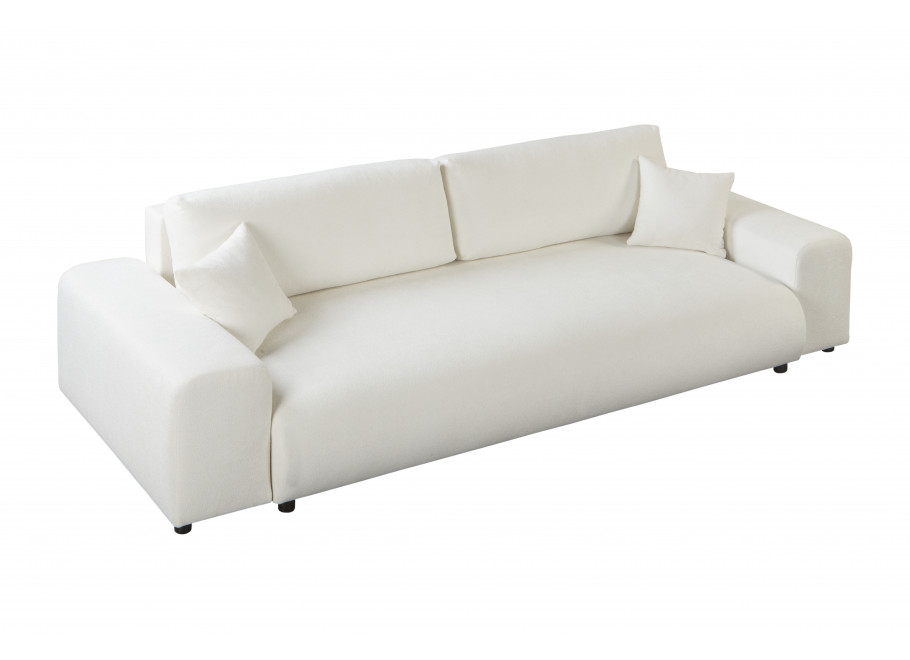 Sofa 4-osobowa Candi w śmietankowym kolorze – z funkcją spania, do jasnych wnętrz 2