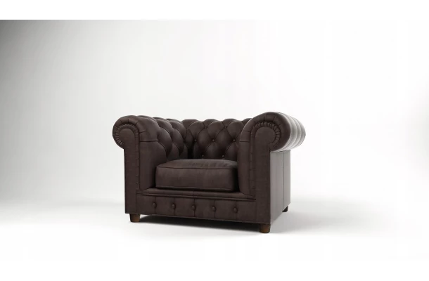 Chesterfield fotel pikowany SOLARIS - stylowe