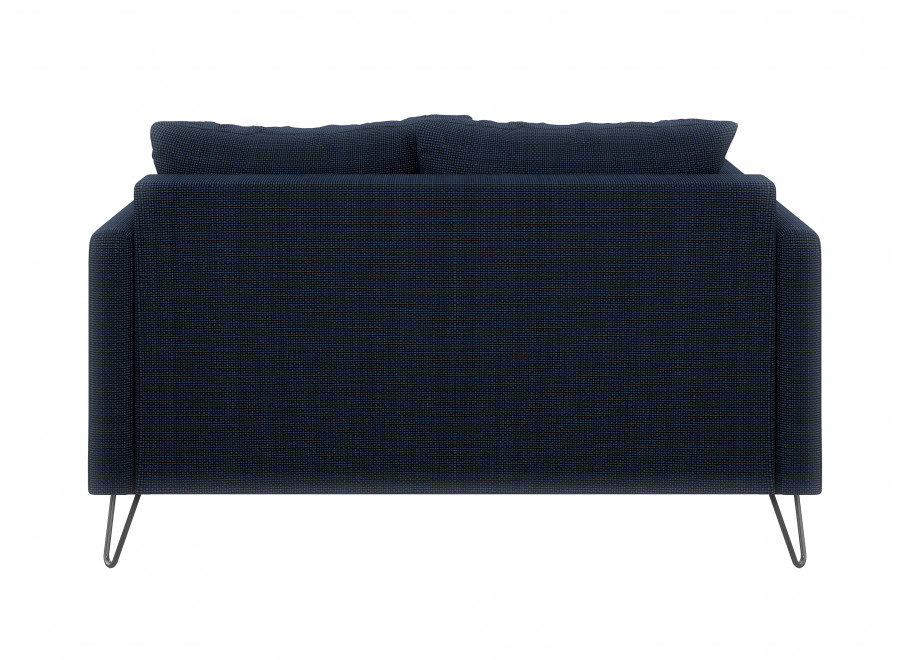 Granatowa sofa Ovi – elegancka kanapa z poduszkami, na metalowych nogach 4