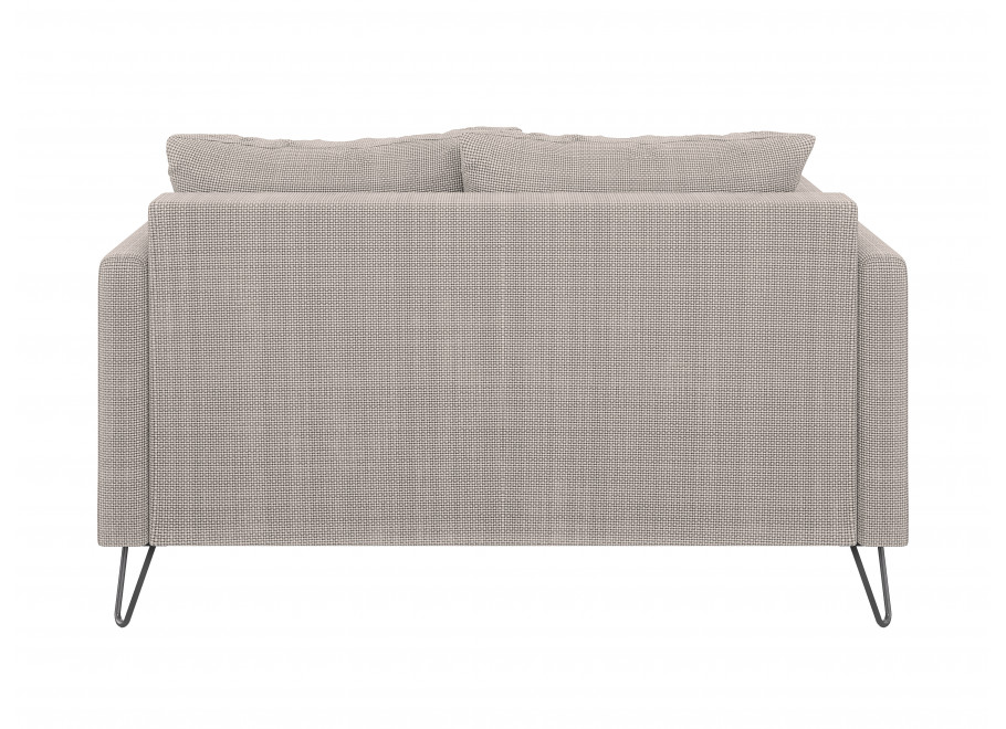 Jasnoszara sofa Ovi – kanapa z poduszkami, na metalowych nogach 3