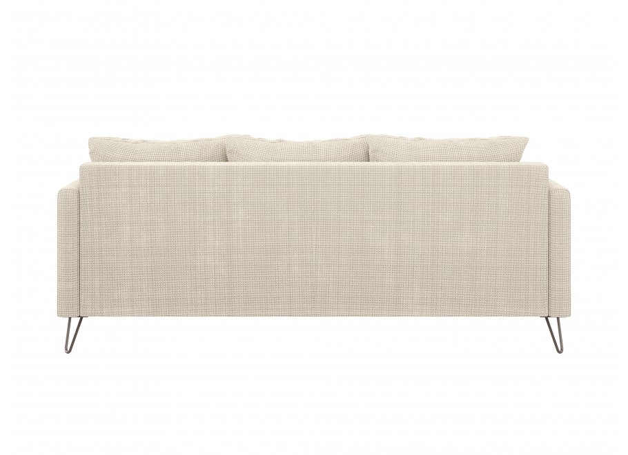 Kremowa sofa Ovi – nowoczesna, trzyosobowa, z poduszkami, na metalowych nogach - Flow 5