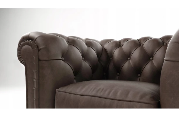 Chesterfield fotel pikowany SOLARIS - eleganckie
