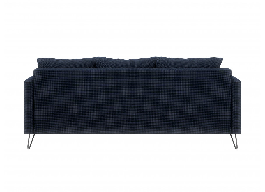 Trzyosobowa sofa granatowa Ovi na wysokich nogach – z wygodnymi poduszkami 4