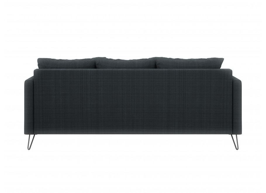 Grafitowa sofa trzyosobowa Ovi z poduszkami – styl do nowoczesnego wnętrza 4