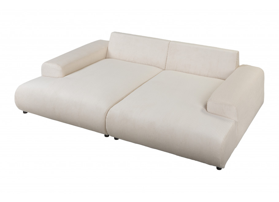 Beżowa sofa w sztruksie czteroosobowa nowoczesna z głębokim siedziskiem - Mossi 6