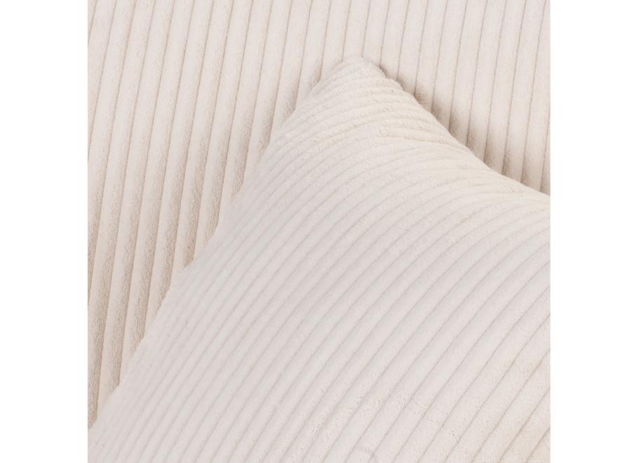 Beżowa sofa w sztruksie czteroosobowa nowoczesna z głębokim siedziskiem - Mossi 13