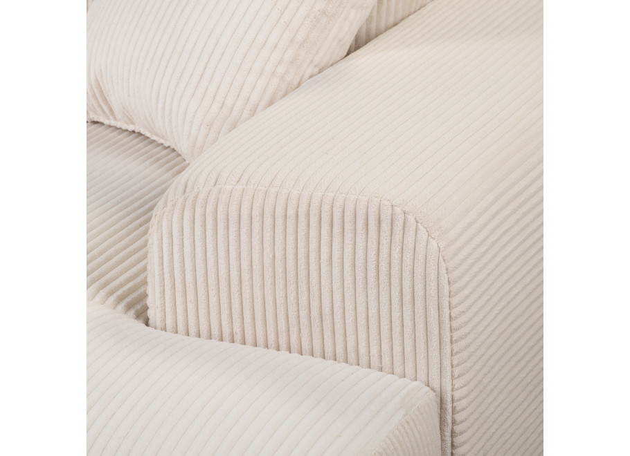 Beżowa sofa w sztruksie czteroosobowa nowoczesna z głębokim siedziskiem - Mossi 7