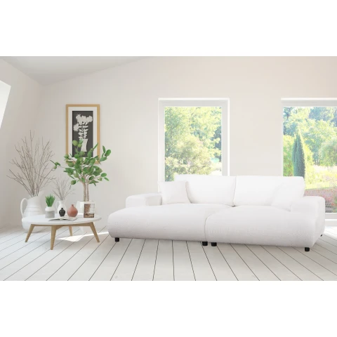 Nowoczesna biała sofa czteroosobowa – komfort i głębokie siedzisko – Mossi