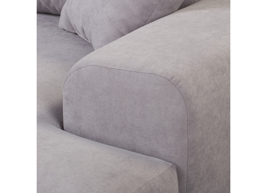 Szara sofa czteroosobowa nowoczesna z głębokim siedziskiem i poduszkami – Mossi 12