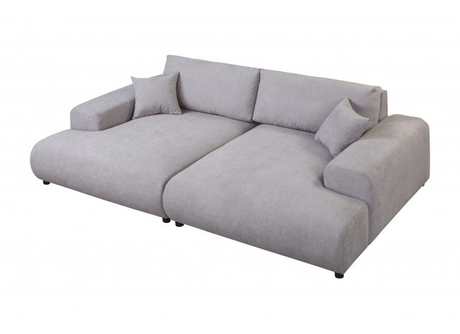 Szara sofa czteroosobowa nowoczesna z głębokim siedziskiem i poduszkami – Mossi 3