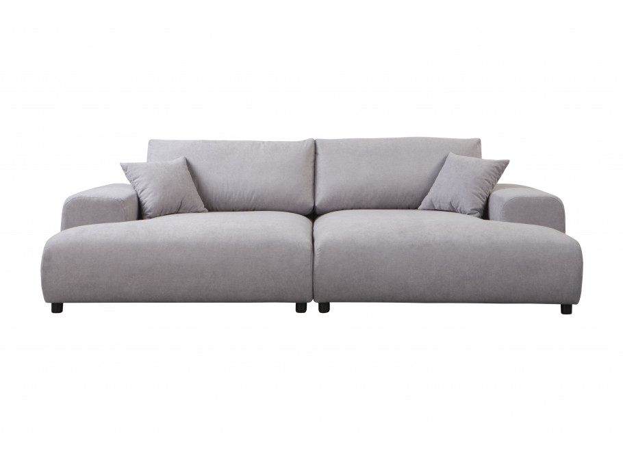 Szara sofa czteroosobowa nowoczesna z głębokim siedziskiem i poduszkami – Mossi 6