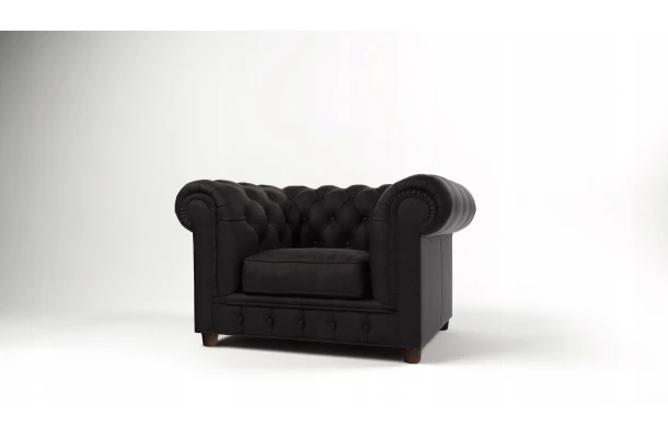 Chesterfield fotel pikowany SOLARIS - ergonomiczne