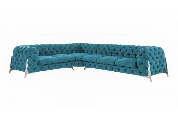 Narożnik sześcioosobowy pikowany KALIFORNIA 2+E+3 tk. venus velvet 2912 - design i funkcjonalnosc w parze