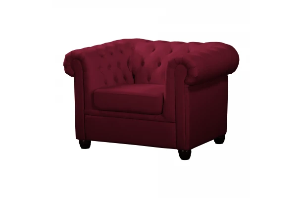 Fotel wiśniowy pikowany Sydney tk. Venus Velvet 2919 - design i funkcjonalnosc w parze