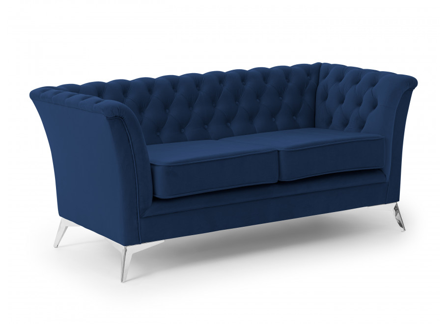 HASSO BIS pikowana – granatowa sofa dwuosobowa, elegancka, na wysokich nogach 9