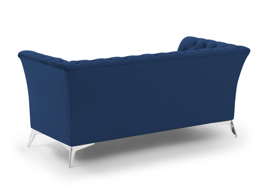 HASSO BIS pikowana – granatowa sofa dwuosobowa, elegancka, na wysokich nogach 11