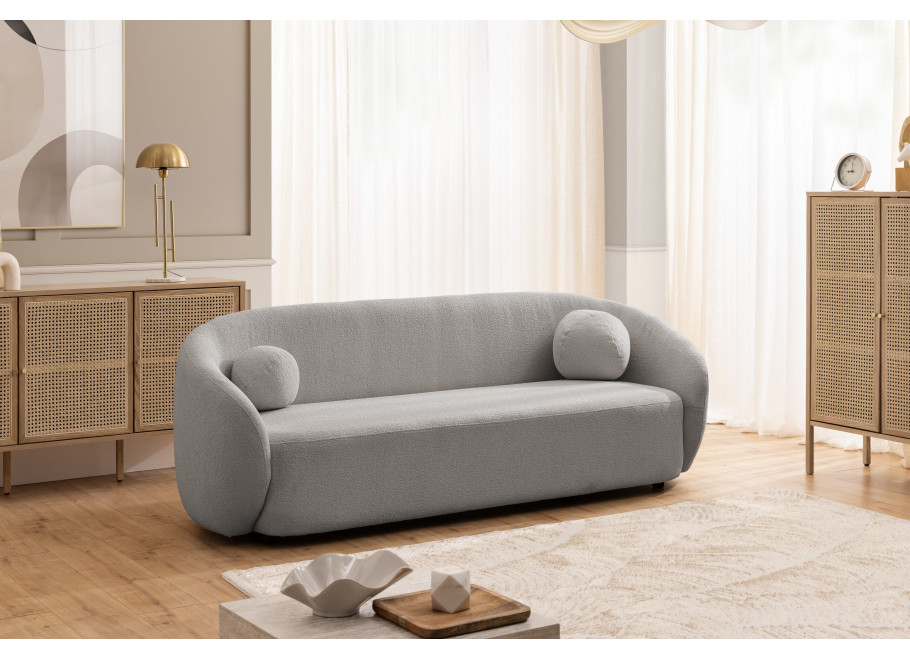 Wygodna sofa Cloudi szara – nowoczesna forma z dekoracyjnymi poduszkami 6