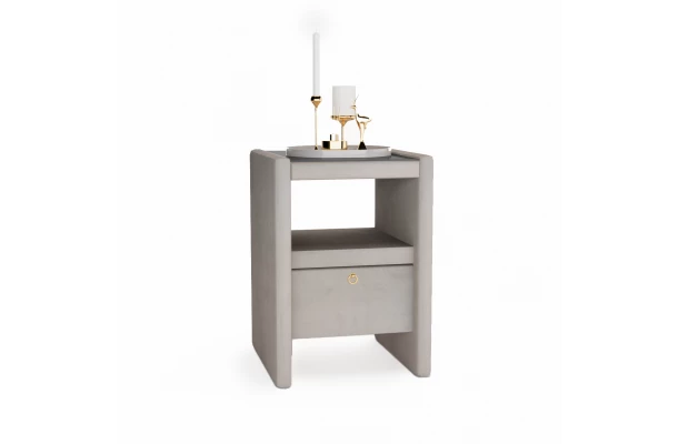 Stolik nocny tapicerowany GLAM z szufladą - design i funkcjonalnosc w parze