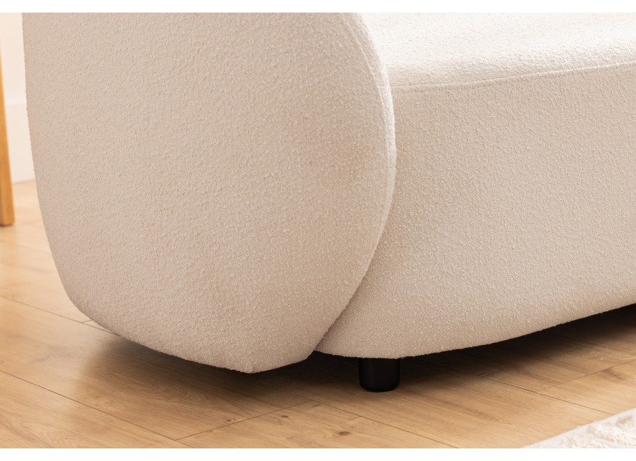 Sofa dwuosobowa ecru Cloudi – wygodna, nowoczesna, z poduszkami - Loop 1
