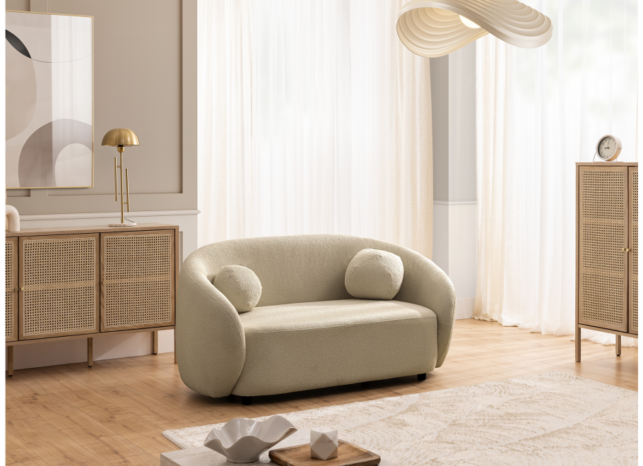 Nowoczesna beżowa sofa Cloudi – z poduszkami, idealna do salonu 10