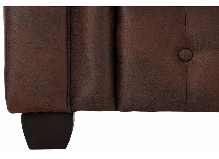 Pikowany narożnik LUZERN – czteroosobowy, brązowa ekoskóra, wygodny do salonu 4