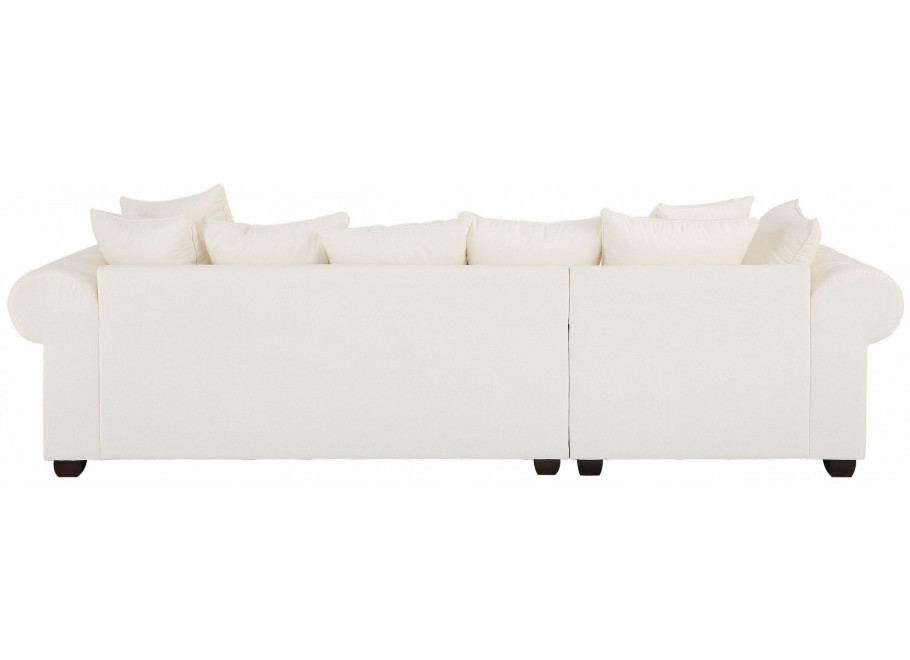 Kremowy narożnik glamour LUZERN – z poduszkami, idealny do salonu 3