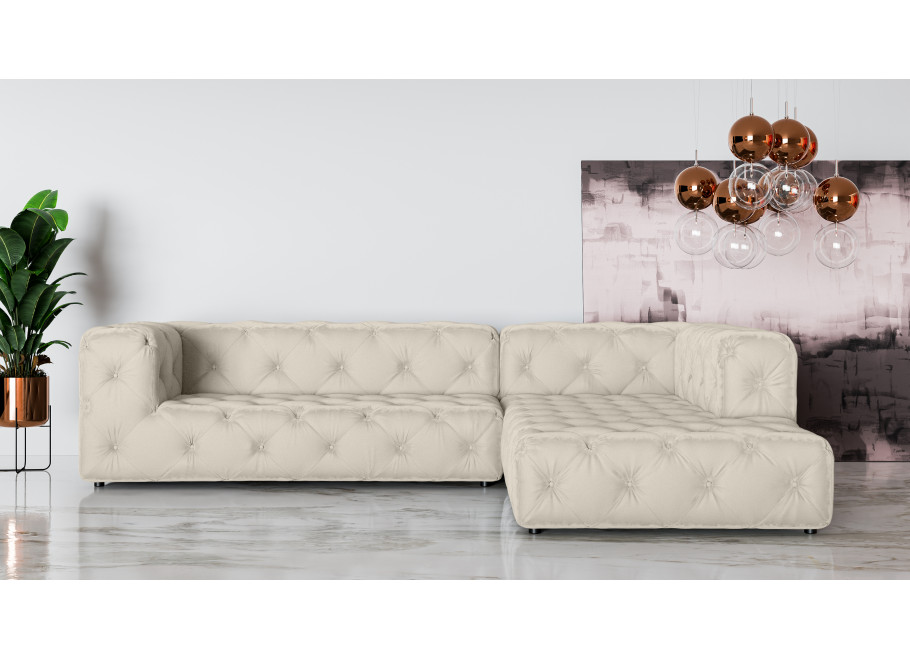 BENTLEY narożnik glamour – beżowy, komfortowy mebel do dużego salonu 6