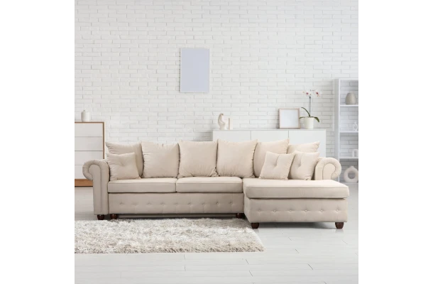 Narożnik czteroosobowy pikowany glamour LUZERN - design i funkcjonalnosc w parze